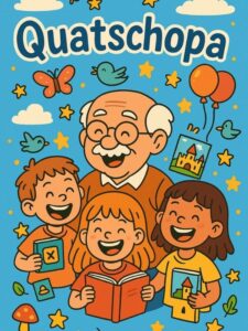 ein lachender opa mit kindern